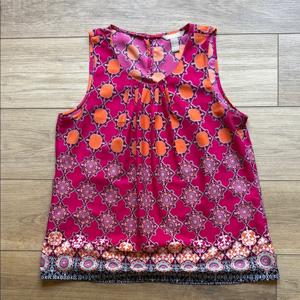 Banana Republic Vibrant Pink and Orange Sleeveless Tank